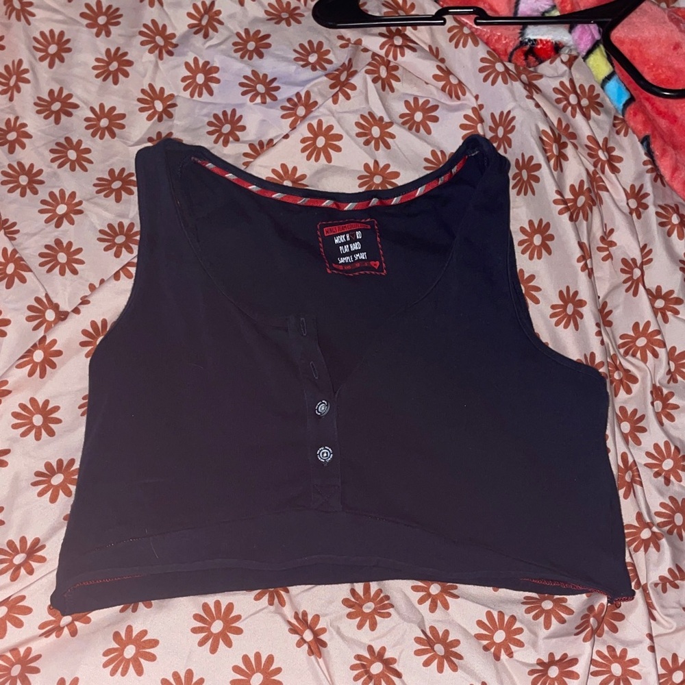 Navy blue redbull crop top